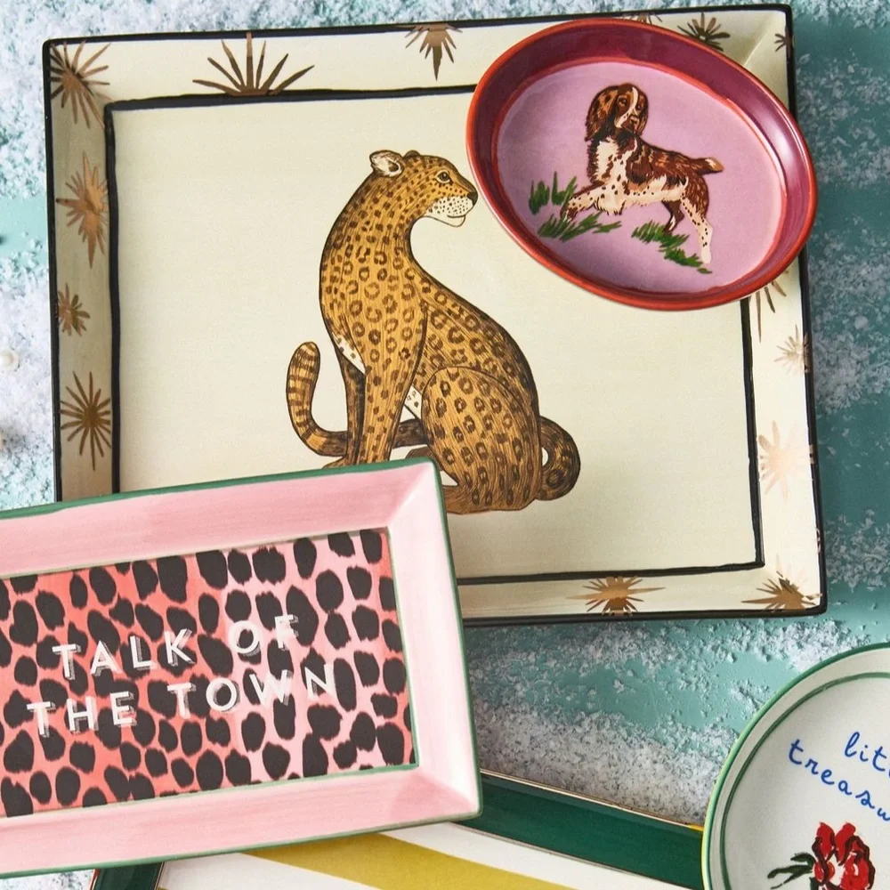 Anthropologie Penny Vanity Trinket Tray | Leopard | NIB